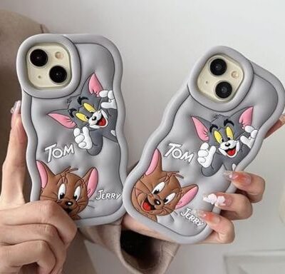 Soft Silicone 3D Tom & Jerry iPhone & oppo Case : Grey