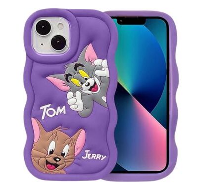 Soft Silicone 3D Tom & Jerry iPhone & oppo Case:(Purple)