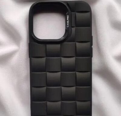3D Waved Designer Silicone Case: Only for iPhones (Black Colour)