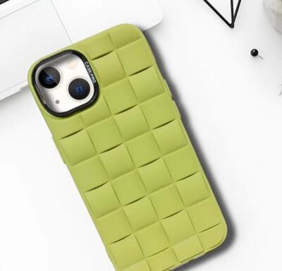 3D Waved Designer Silicone Case: Only for iPhones (Green Colour)