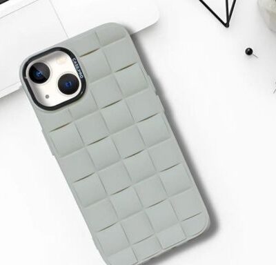 3D Waved Designer Silicone Case: Only for iPhones (Grey Colour)