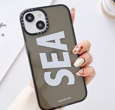 Fluorescent Phone Cover (Hybrid Silicone): Only for iPhones (Black Colour)