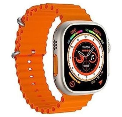 T800 Ultra Smart Watch 1.99" Series 8 HD Display - Campatible for Apple & Android -Bluetooth Call, Fitness Tracker, Voice Assistance (Orange)