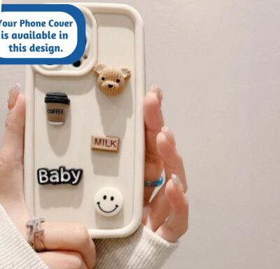Cute 3D Coffee Bear Silicone Case (Cream Colour): For All Phone Models
