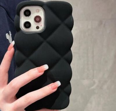 Cute 3D Puffy IPhone Case : Black Colour (For iPhones)