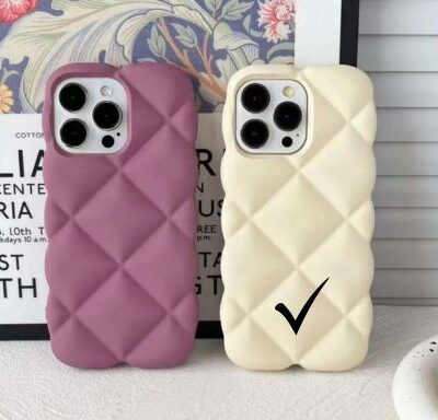Cute 3D Puffy IPhone Case : Cream Colour (For iPhones)