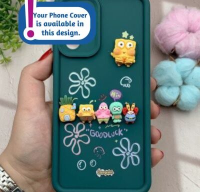 3D Toon Good Luck Phone Cover : Dark Green Color