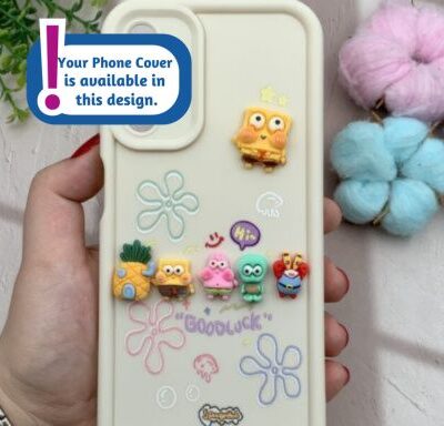 3D Toon Good Luck Phone Cover : Cream Colour