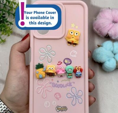 3D Toon Good Luck Phone Cover : Pink Colour