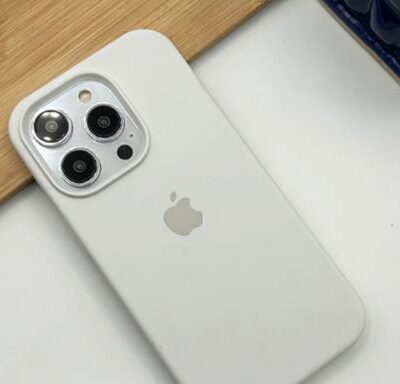 Apple iPhone Liquid Silicone Case With Logo: (White Color)