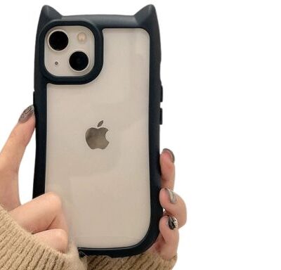 Cute Cat Japanese Soft Phone Case: Black Colour