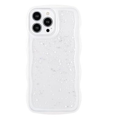 Waved Designer Sparkle Glitter iPhone Case :White Color