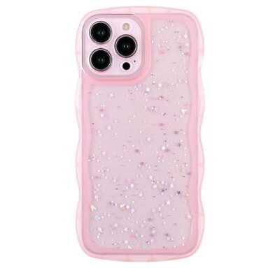 Waved Designer Sparkle Glitter iPhone Case :Pink Color
