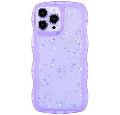 Waved Designer Sparkle Glitter iPhone Case :Purple Color