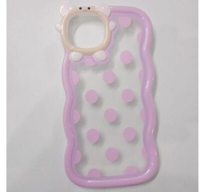 Waved Designer Dotted iPhone Case Pink Color