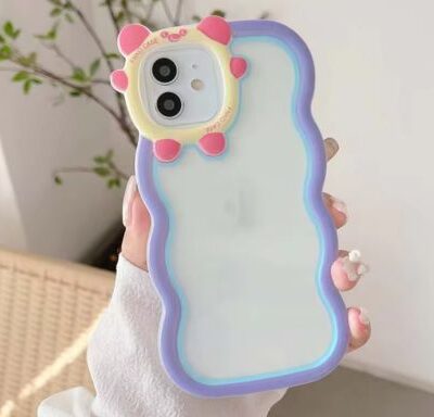 Waved Designer Printed iPhone Case Purple Color