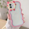 Waved Designer Printed iPhone Case Pinkish Orange Color