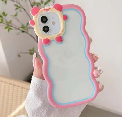 Waved Designer Printed iPhone Case Pinkish Orange Color