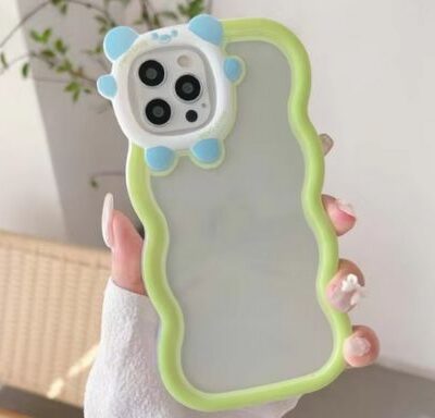 Waved Designer Printed iPhone Case Green Color