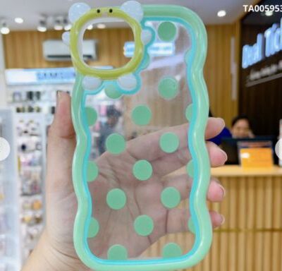 Waved Designer Dotted iPhone Case Green Color