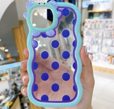 Waved Designer Dotted iPhone Case Blue Color