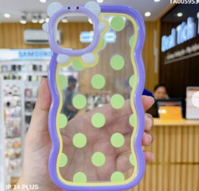Waved Designer Dotted iPhone Case Purple Color