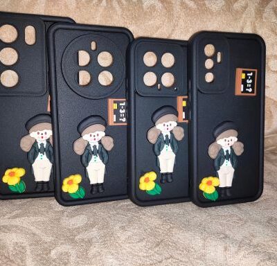 3D Cartoon Character Shockproof Soft Bumper Silicone Case (Selected Models) Black