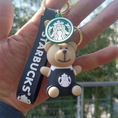 Starb. keychain & Quirky Bag Charm Silicone (Black Bearista) 47 : Large Size