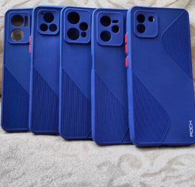 Line S Textured Case Silicone Back Cover : Blue (For Selected Phone Models)