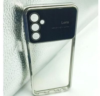Transparent Phone Cover With Camera Lens Silver Color: (For Selected Phone Models)