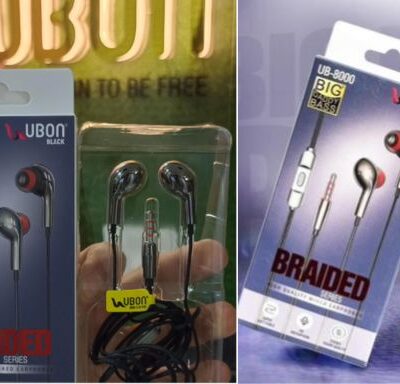 UBON BRAIDED WIRED EARPHONES UB-8000 (Big Daddy Bass Series) 6 Months Warranty