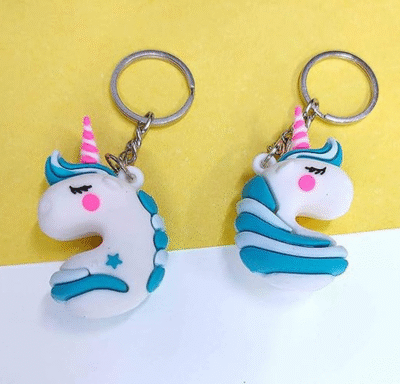 Cute Unicorn 3D keychain & Quirky Bag Charm Silicone 73 : Medium Size