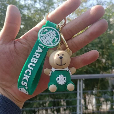 Starb. keychain & Quirky Bag Charm Silicone (Green Bearista) 46 : Large Size