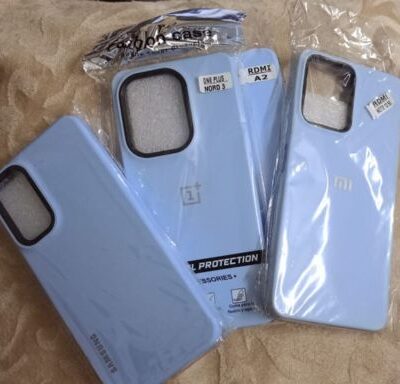 Silicone Phone Cover With Ring : Light Blue Color