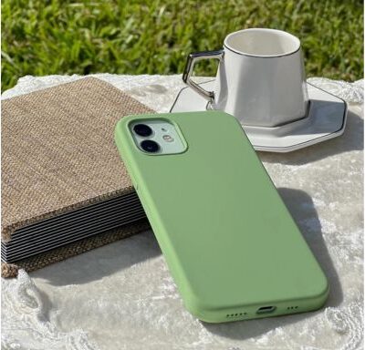 Apple iPhone Liquid Silicone Case : (Matcha Green Color)