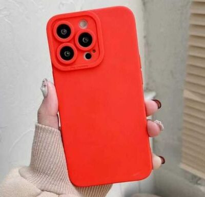 Apple iPhone Silicone Case : (Red Color)