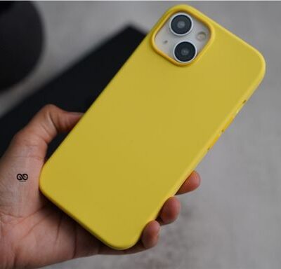 Apple iPhone Liquid Silicone Case : (Classic Yellow Color)