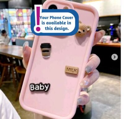 Cute 3D Coffee Bear Silicone Case (Baby Pink):  For All Phone Models