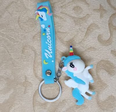 Unicorn Keychain Medium Size Light Blue 139