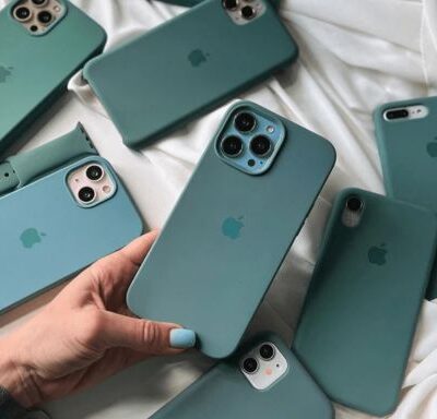 Apple iPhone Liquid Silicone Case With Logo: (Pine Green Color)