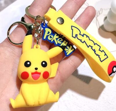 Pikachu Pokemon 3D Silicone Keychain Bag Charm 107 : Large Size