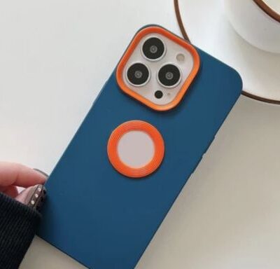 Premium Silicone Back Cover Anti-Fingerprint & Scratch Resistance (Blue-Orange)