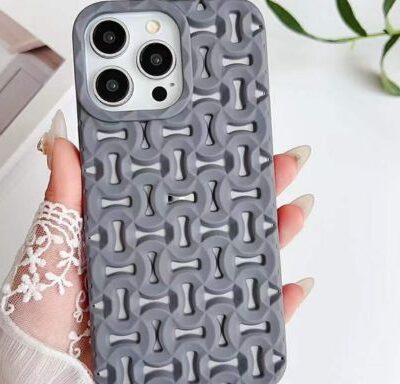 SILICONE VENTING MESH CASE FOR iPhone 13,14,15 & 16 SERIES : Grey