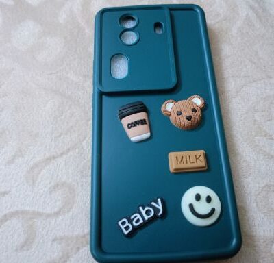 Cute 3D Coffee Bear Silicone Case (Green): For Oppo Reno 11 Pro 5G