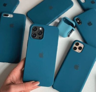 Apple iPhone 15 Liquid Silicone Case With Logo: (Cosmic Blue Color)