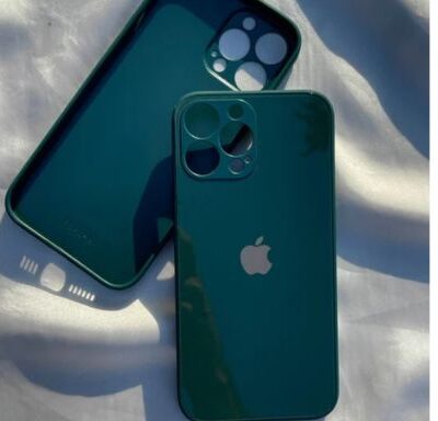 Premium iPhone Glass Case : Dark Green Color