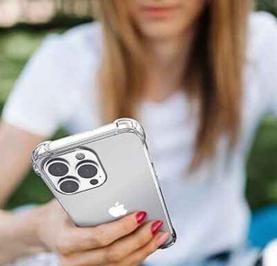 Atouchbo Clear Back Cover Case for iPhone 13 Pro Case [Military-Grade Drop Protection][Shock-Absorbing Corners][Non-Yellowing] Protective Slim Phone Case