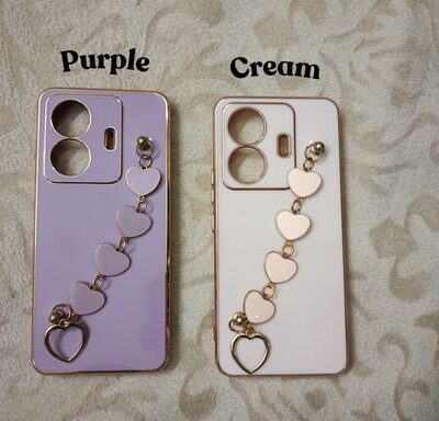 Glitter Phone Covers With Heart Bracelet Chain: FOR VIVO T1 PRO