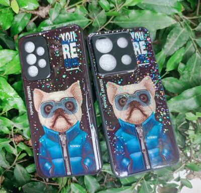 NIMMY DOG IN JACKET GLASS GLUE GLITTER PHONE COVER : FOR SELECTED PHONE MODELS
