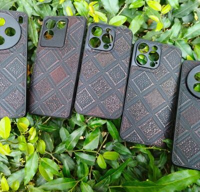 Textured PU Phone Covers Black Brown (For Selected Phone Models)